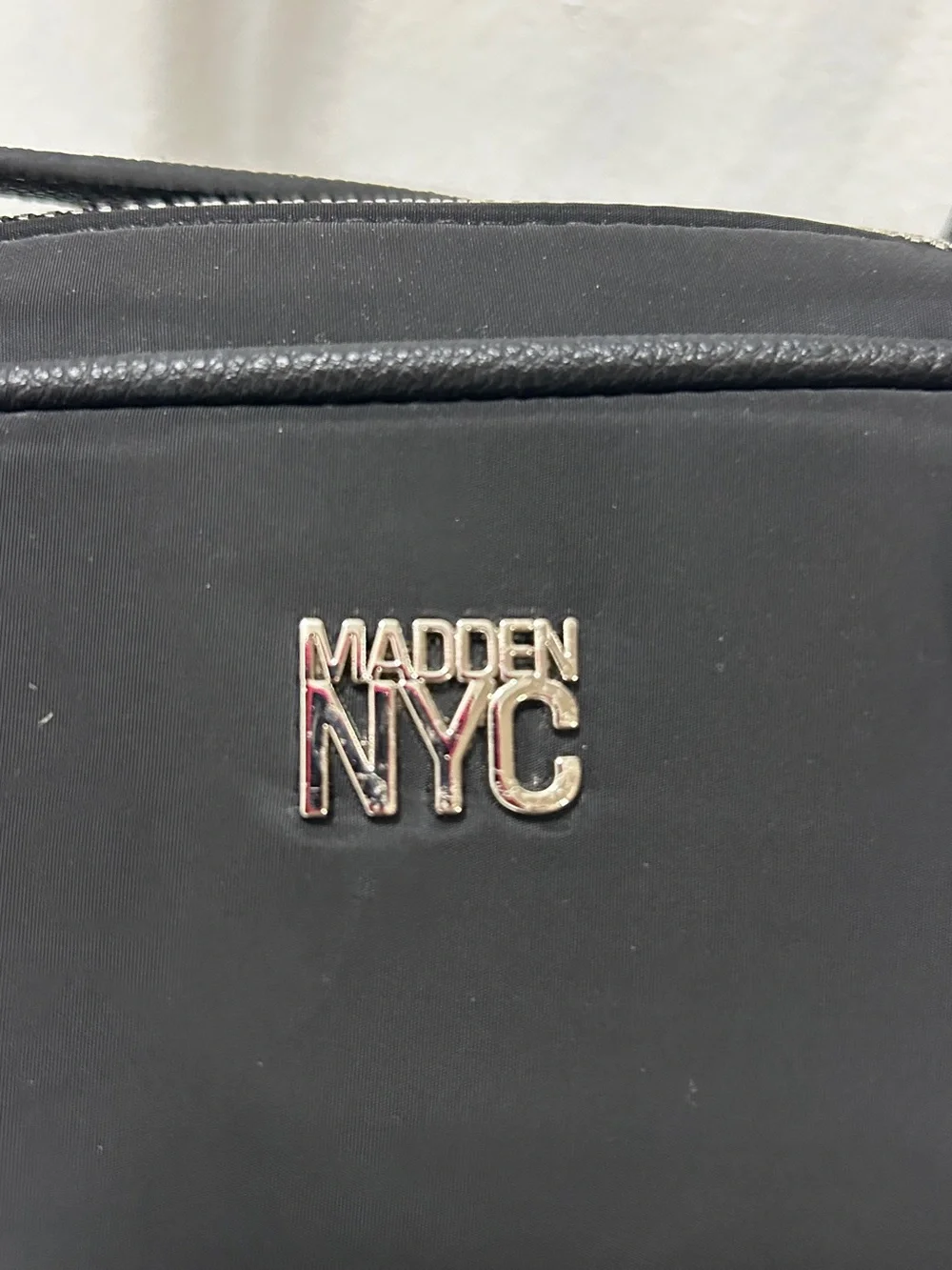 Madden NYC Black East West Bowler Bag Heart Charm NWT Crossbody Satchel